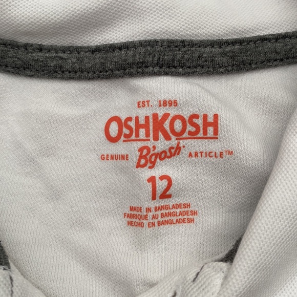 Boys Oshkosh White Polo T-Shirt - Picture 4 of 4